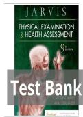 TEST BANK FOR Physical Examination and Health Assessment&comma; 9th Edition by Carolyn Jarvis&comma; and Ann L&period; Eckhardt ISBN&colon; 9780323809849 COMPLETE GUIDE ALL CHAPTERS 1-32 INCLUDED 100 &percnt; VERIFIED A&plus; GRADE ASSURED &excl;&excl;&excl; LATEST UPDATE &excl;&excl;&excl; GUARANTEED SUCCESS&excl;&excl;&excl;&excl;