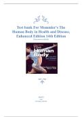 TEST BANK for Memmler's The Human Body in Health and Disease&comma; 14th Edition by Barbara Janson and Kerry Hull&comma; ISBN&colon;9781284217964 All Chapters