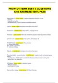 PNUR104 TERM TEST 3 QUESTIONS  AND ANSWERS 100&percnt; PASS 