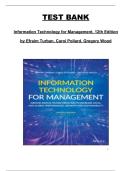 Information Technology for Management &lpar;12th Edition&rpar; by Efraim Turban&comma; Carol Pollard&comma; and Gregory Wood &ndash; test bank covering all chapters
