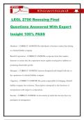 LEGL 2700 Roessing Final Questions Answered With Expert Insight 100&percnt; PASS