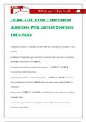 LEGAL 2700 Exam 3 Hackleman Questions With Correct Solutions 100&percnt; PASS