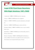 Legal 2700 Final Exam Questions With Right Solutions 100&percnt; PASS