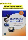 Full Solution Manual for Business Statistics 3rd Edition by Robert A&period; Donnelly &ndash; Complete Chapters 1&ndash;18 with Step-by-Step Statistical Solutions&comma; Formulas&comma; Graphs & Worked Examples