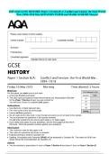 2025 AQA GCSE HISTORY Paper 1 Section B&sol;A&colon; Conflict and tension&colon; the First World War&comma; 1894&ndash;1918 May QUESTION PAPER and MARK SCHEME Merged