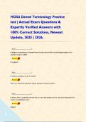 HOSA Dental Terminology Practice test &vert; Actual Exam Questions & Expertly Verified Answers with 100&percnt; Correct Solutions&comma; Newest Update&comma; 2025 &vert; 2026&period;     