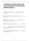 COMMERCIAL ELECTRICAL WIRING EXAM PREP COMPLETE QUESTIONS AND VERIFIED ANSWERS GRADED A&plus;