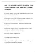 A&P 1 101 MODULE 3 DIGESTIVE SYSTEM 2026 EXAM PREP STUDY SHEET WITH VERIFIED ANSWERS