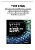 Managing and Using Information Systems&colon; A Strategic Approach &lpar;8th Edition&rpar; by Pearlson&comma; Saunders&comma; and Galletta  Chapters 1&ndash;13 &lpar;All Chapters&rpar;