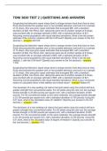 TOM 3020 Test 2 Review&colon; Practice Questions and Verified Answers