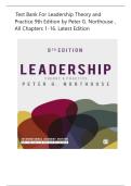 Test Bank For Leadership Theory and Practice 9th Edition by Peter G&period; Northouse &comma; All Chapters 1-16&period; Latest Edition