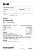 2025 AQA A-LEVEL GEOGRAPHY  7037&sol;2  PAPER 2 QUESTION PAPER