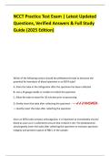 NCCT Practice Test Exam &vert; Latest Updated  Questions&comma; Verified Answers & Full Study  Guide &lpar;2025 Edition