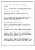 Analytical Chemistry Final Questions With Complete Solutions