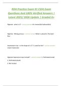 RDA Practice Exam &num;1 CSFA Exam  Questions And 100&percnt; Verified Answers &vert;  Latest 2025&sol; 2026 Update &vert; Graded A&plus;