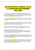 RELIAS&sol;PROPHECY GENERAL ICU RN  A V3 QUESTIONS AND ANSWERS  100&percnt; PASS