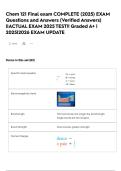 Chem 121 Final exam COMPLETE &lpar;2025&rpar; EXAM Questions and Answers &lpar;Verified Answers&rpar; &vert;&vert;ACTUAL EXAM 2025 TEST&excl;&excl; Graded A&plus; &vert; 2025&vert;2026 EXAM UPDATE