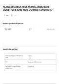 FLAGGER ATSSA TEST ACTUAL 2025&sol;2026 QUESTIONS AND 100&percnt; CORRECT ANSWERS