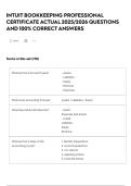 INTUIT BOOKKEEPING PROFESSIONAL CERTIFICATE ACTUAL 2025&sol;2026 QUESTIONS AND 100&percnt; CORRECT ANSWERS