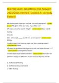 Roofing Exam&colon; Questions And Answers  2025&sol;2026 Verified&vert;Graded A&plus; Already  Passed&excl; 