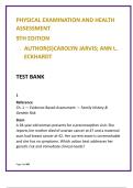 Physical Examination & Health Assessment Test Bank &ndash; Jarvis & Eckhardt 9th Ed &vert; NCLEX-Style Physical Assessment MCQs