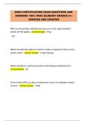 SNSA CERTIFICATION EXAM QUESTIONS AND  ANSWERS 100&percnt; PASS &vert;ALREADY GRADED A&plus;&vert;  VERIFIED AND UPDATED 