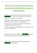 SOD Year 7&comma; 8 and Exam&colon; Questions and  Answers 2025&vert;2026 Verified Graded A&plus;  Already Passed&excl; 