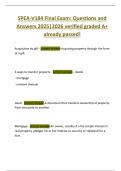 SPEA-V184 Final Exam&colon; Questions and  Answers 2025&vert;2026 verified graded A&plus;  already passed&excl;