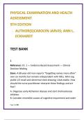 Complete Physical Examination & Health Assessment Test Bank &lpar;9th Ed&rpar; &vert; Jarvis & Eckhardt &vert; Clinical Skills & NCLEX MCQs