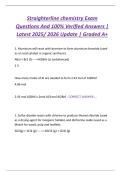 Straighterline chemistry Exam  Questions And 100&percnt; Verified Answers &vert;  Latest 2025&sol; 2026 Update &vert; Graded A&plus;