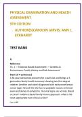 Jarvis Health Assessment Test Bank 9th Edition &vert; Physical Examination NCLEX-RN Practice Questions