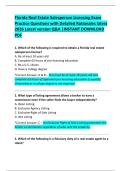 Florida Real Estate Salesperson Licensing Exam Practice Questions 2026 &ndash; Detailed Rationales