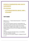 Physical Examination & Health Assessment Nursing Test Bank &vert; Jarvis 9th Edition MCQs