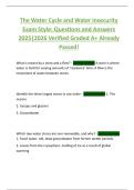 The Water Cycle and Water Insecurity  Exam Style&colon; Questions and Answers  2025&vert;2026 Verified Graded A&plus; Already  Passed&excl;