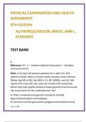Physical Examination & Health Assessment Test Bank &ndash; Jarvis & Eckhardt 9th Edition &vert; NCLEX-Style MCQs & Nursing Clinical Skills