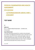 Jarvis Physical Examination & Health Assessment 9th Ed Test Bank &vert; 20 NCLEX-Style Questions per Chapter for Nursing Students