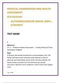 Jarvis & Eckhardt Physical Examination 9th Edition Test Bank &vert; Comprehensive NCLEX-Style Nursing MCQs