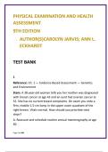 NCLEX-Style Physical Examination & Health Assessment Test Bank &vert; Jarvis & Eckhardt 9th Edition Nursing Prep