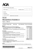 2025 ACTUAL AQA GCSE RELIGIOUS STUDIES A 8062&sol;17 Paper 1 Sikhism Question  paper &plus; mark scheme     &period; 2025 ACTUAL AQA GCSE RELIGIOUS STUDIES A 8062&sol;17 Paper 1 Sikhism Question paper &plus;  mark scheme