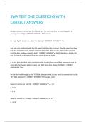 SWA TEST ONE QUESTIONS WITH CORRECT ANSWERS 