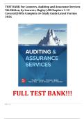 TEST BANK For Louwers&comma; Auditing and Assurance Services 9th Edition&comma; by Louwers&comma; Bagley&vert; All Chapters 1-12 Covered&vert;100&percnt; Complete A&plus; Study Guide Latest Version 2026