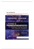 FULL TEST BANK FOR LEHNE&rsquo;S PHARMACOTHERAPEUTICS FOR ADVANCED PRACTICE NURSES AND PHYSICIAN ASSISTANTS 3RD EDITION BY JACQUELINE BURCHUM&semi; LAURA D&period; ROSENTHAL &vert; 2025&vert;