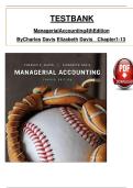 TEST BANK Managerial Accounting&comma; 4th Edition By Davis&comma; Complete Chapters 1 To 13 Updated 2024&period;