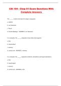 CSI 104 - Chap 01 Exam Questions With Complete Answers 