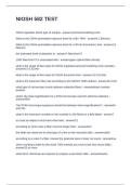 NIOSH 582 TEST QUESTIONS WITH  SOLUTIONS