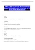 BASIC FIREFIGHTER 1ASSESSMENT FULLY DETAILED AND VERIFIED WITH ACCURATE SOLUTIONS