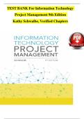 TEST BANK For Information Technology Project Management 9th Edition Kathy Schwalbe&comma; Verified Chapters