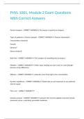 PHYL 1001&comma; Module 2 Exam Questions With Correct Answers&period;