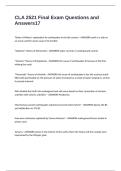 CLA 2521 Final Exam Questions and Answers