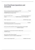 CLA Final Exam Questions and Answers